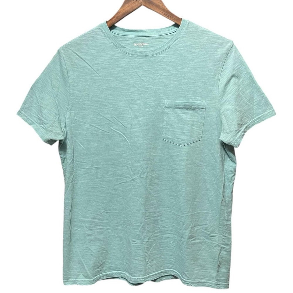 Plain blank blue Goodfellow standard fit Short sleeve crewneck casual T-Shirt